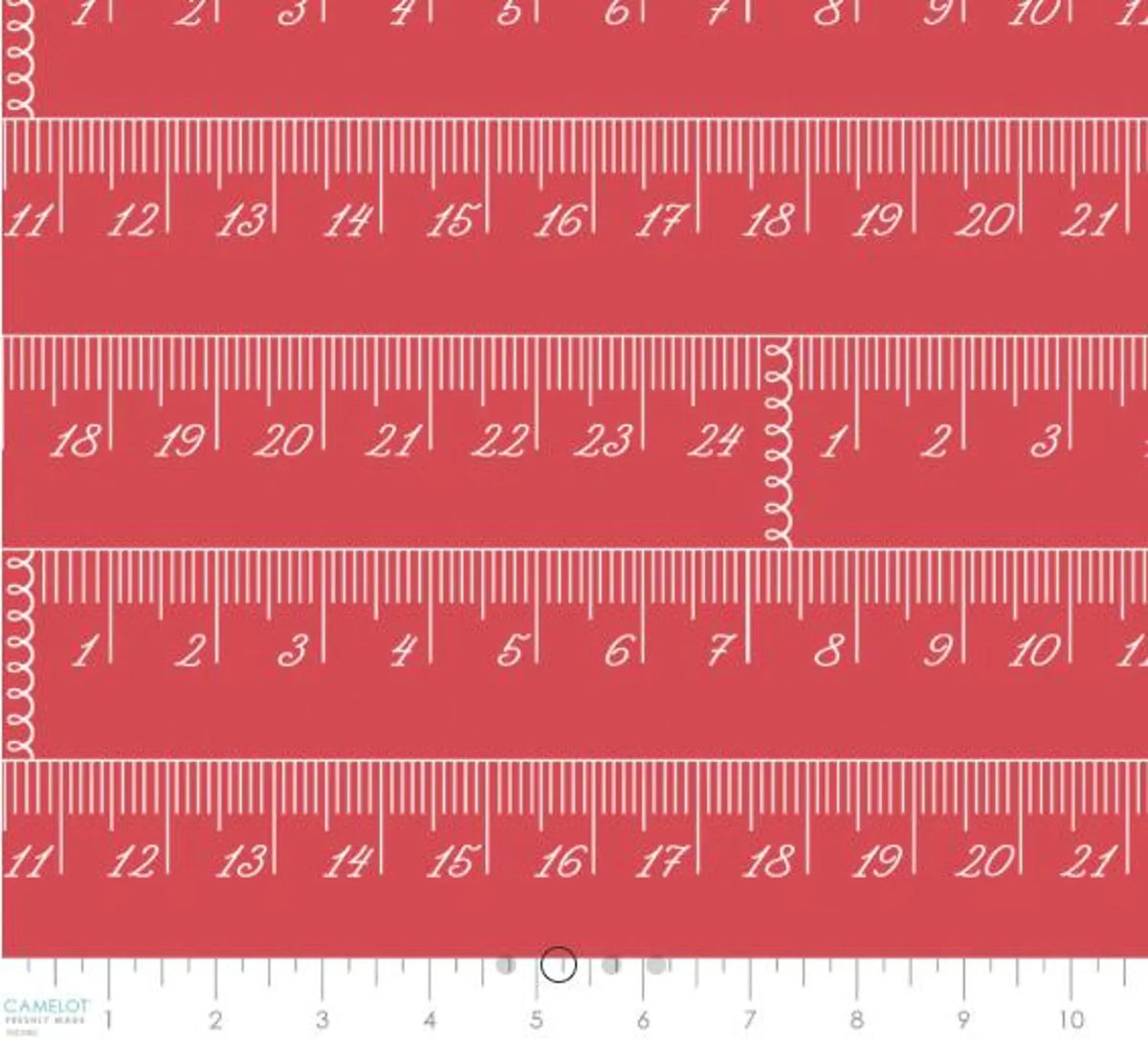 En Vogue- Coral Chic Rulers: Sold by the 1/2 yard.