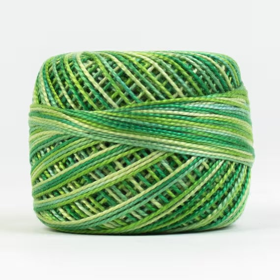 Wonderfil Eleganza Perle Cotton Variegated Thread: Spring Green EZM1064