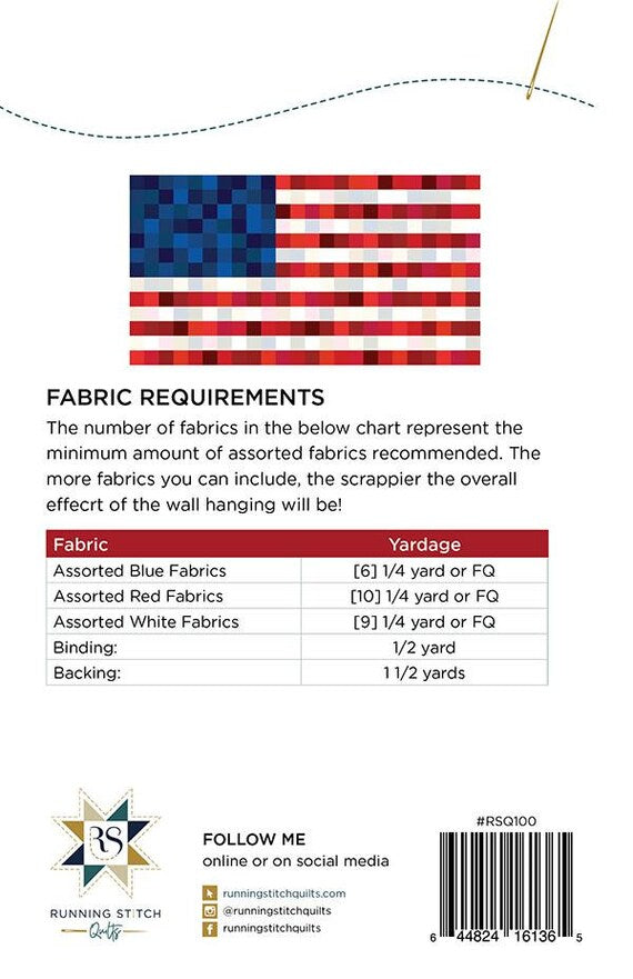 Scrappy American Flag Quilt Wall Hanging Pattern