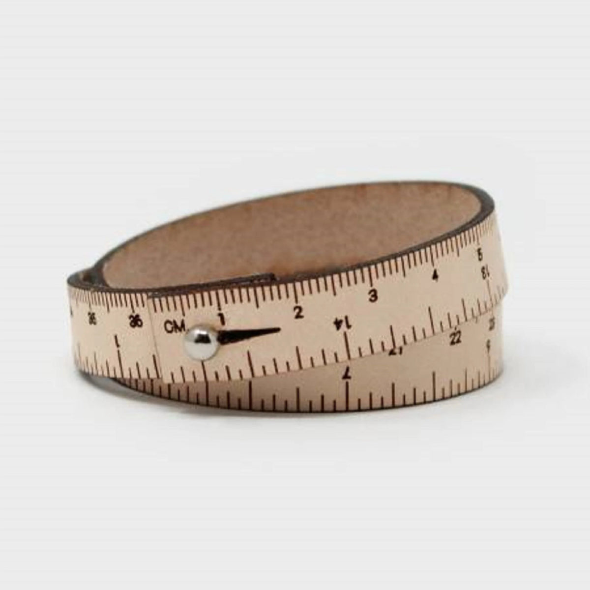 Leather Wrist Ruler - Wrap Bracelet - 18" - Natural - Made In The USA