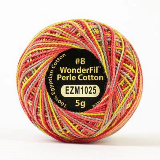 Wonderfil Eleganza Perle Cotton Thread EZM1025 Dragon Fruit Variegated