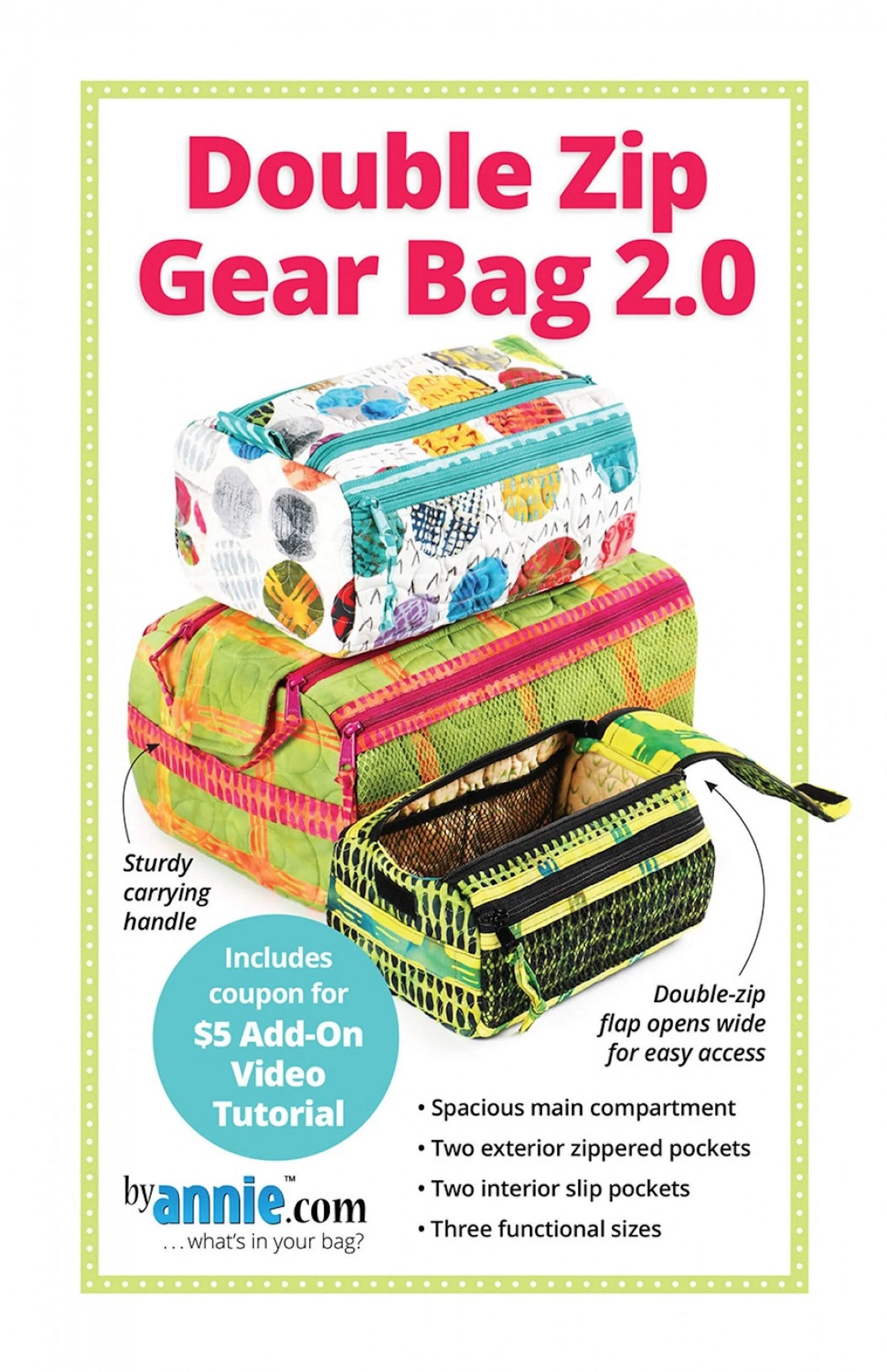 Double Zip Gear Bag 2.0 Pattern