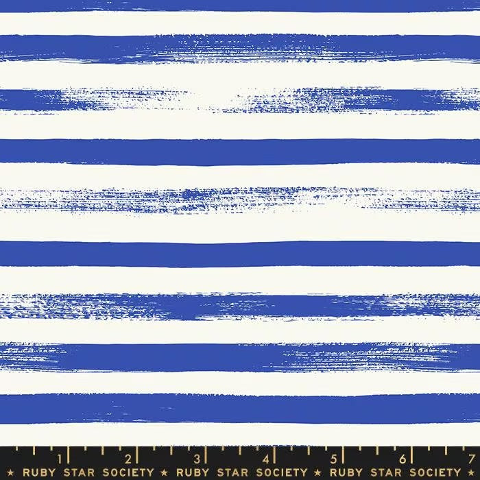Zip- Blue Ribbon Stripe: Sold by the 1/2 yard