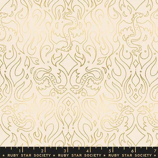 Fireglow- Shell Metallic Scribe: Sold by the 1/2 yard