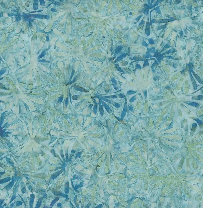 Tonga Batik- Mermaid Horse Chestnut Leaves: Sold By The 1/2 Yard
