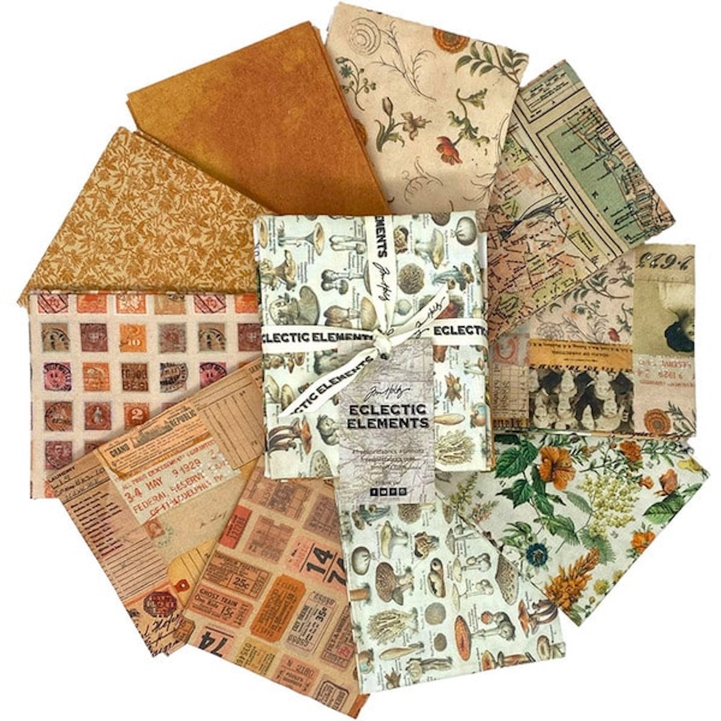 Tim Holtz Palette Program Fat Quarter Bundle- ORANGE