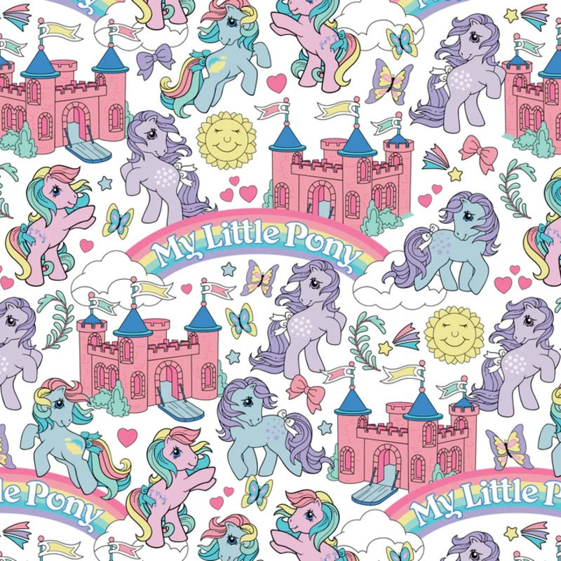 My Little Pony Retro- White Castle: Sold by the 1/2 yard.