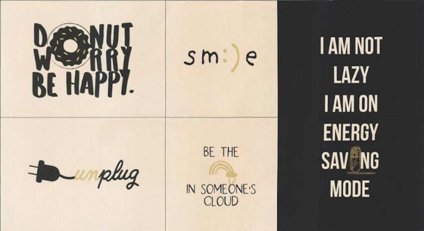 Think Ink- Be Happy Cavas Metallic Panel