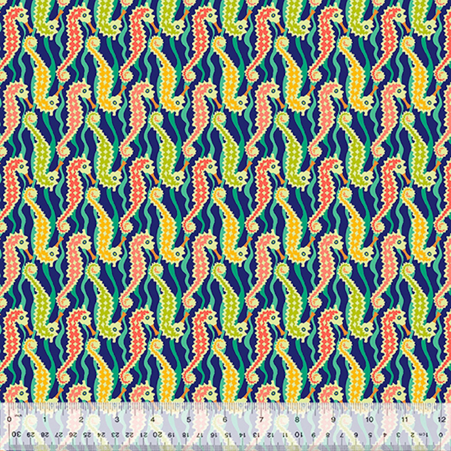 Atlantis- Navy Seahorse by Sally Kelly