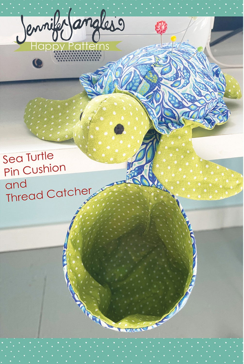 Sea Turtle Pincushion & Thread Catcher - Jennifer Heynen (Jangles) Pattern