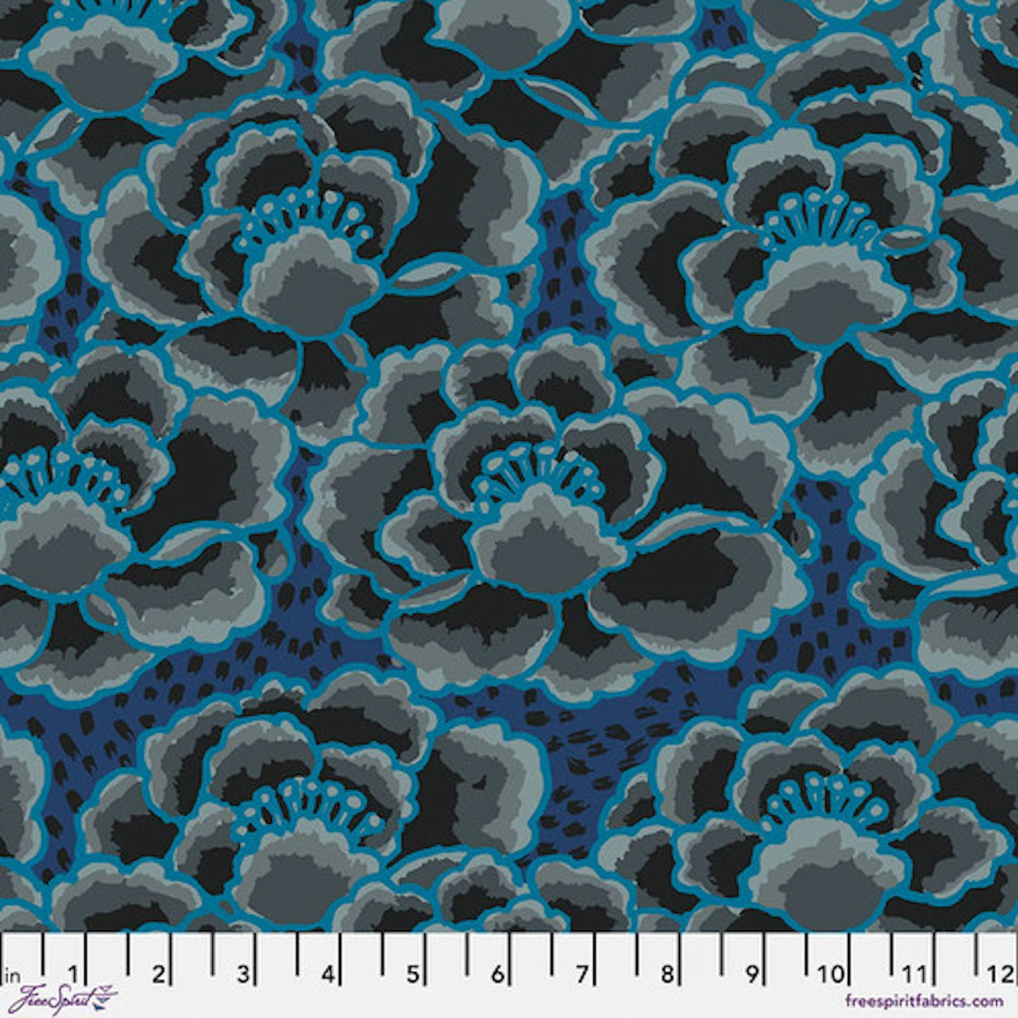 Kaffe Fassett Collective 2023- Charcoal Tonal Floral
