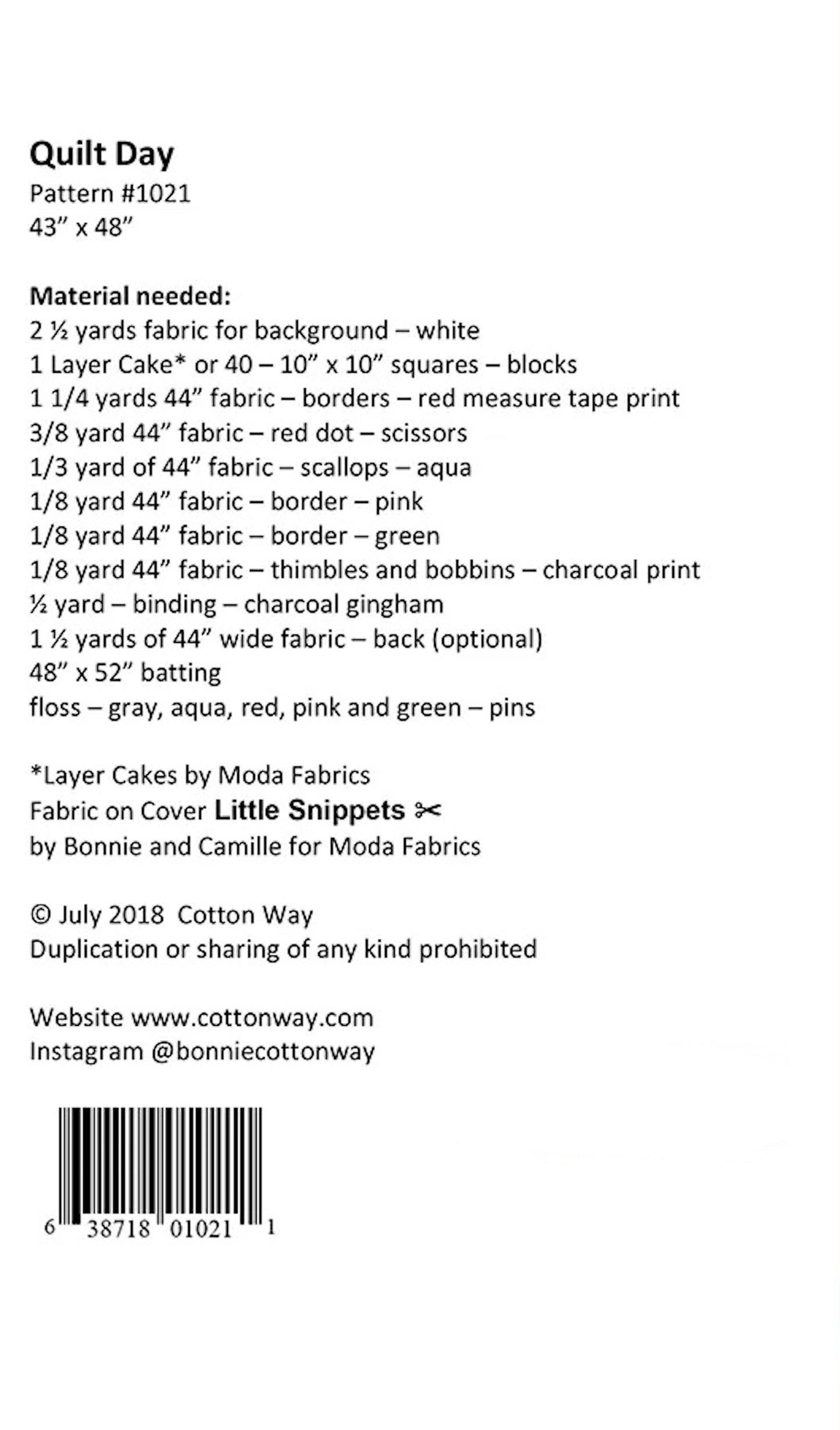 Quilt Day Quilt Pattern