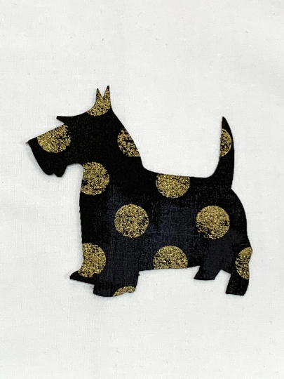 12 Precision Die Cut Scottie Dog Appliques