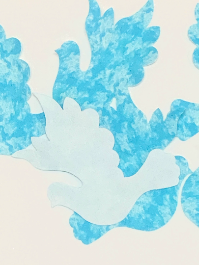 Dove Fused Appliques / Left & Right Facing: Choice of Quantity