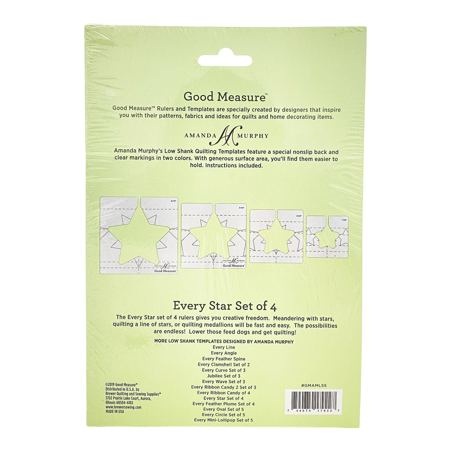 Good Measure- Low Shank Quilting Template- Every Star Set of 4