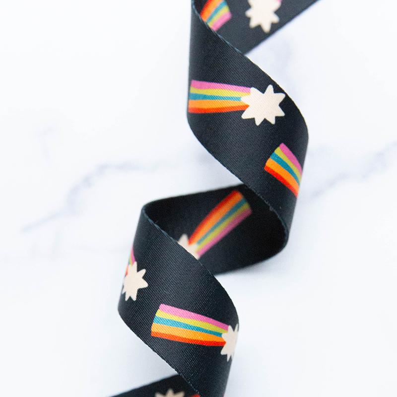 Shooting Star Black Webbing 1.5": Sold By the Yard