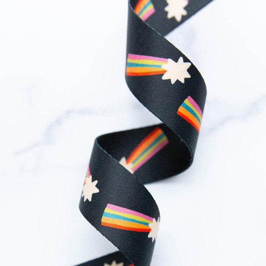 Shooting Star Black Webbing 1.5": Sold By the Yard