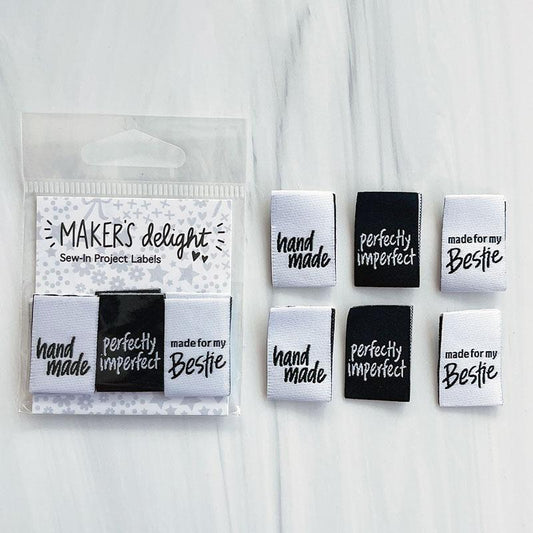 Maker's Delight Sentiments Woven Quilt Labels: 6pc
