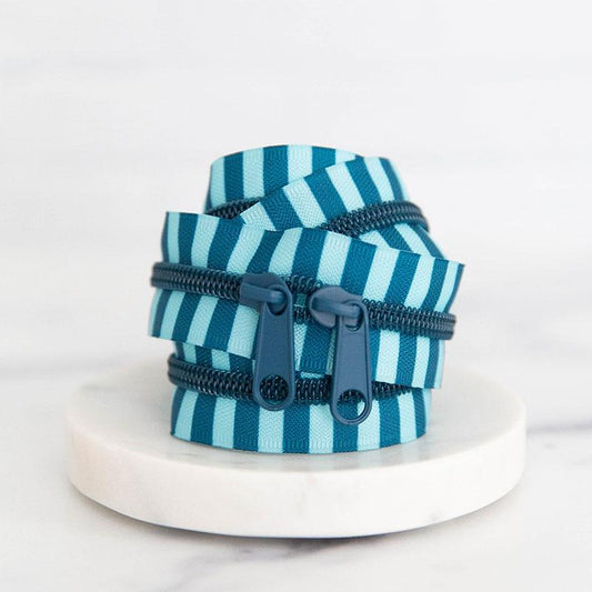 Blue Striped 30" Zipper- Artic