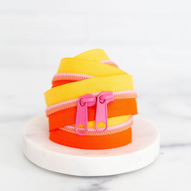 Papaya Punch 30" Zipper- Orange/Yellow/Pink