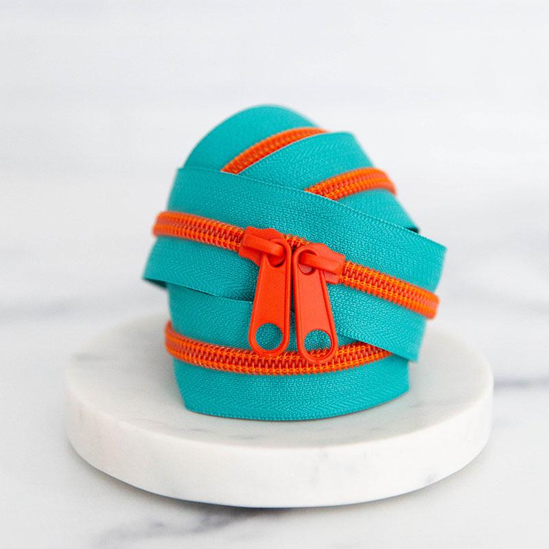 Kingfisher 30" Zipper- Teal Blue/Orange