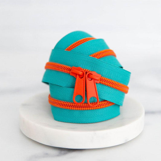Kingfisher 30" Zipper- Teal Blue/Orange