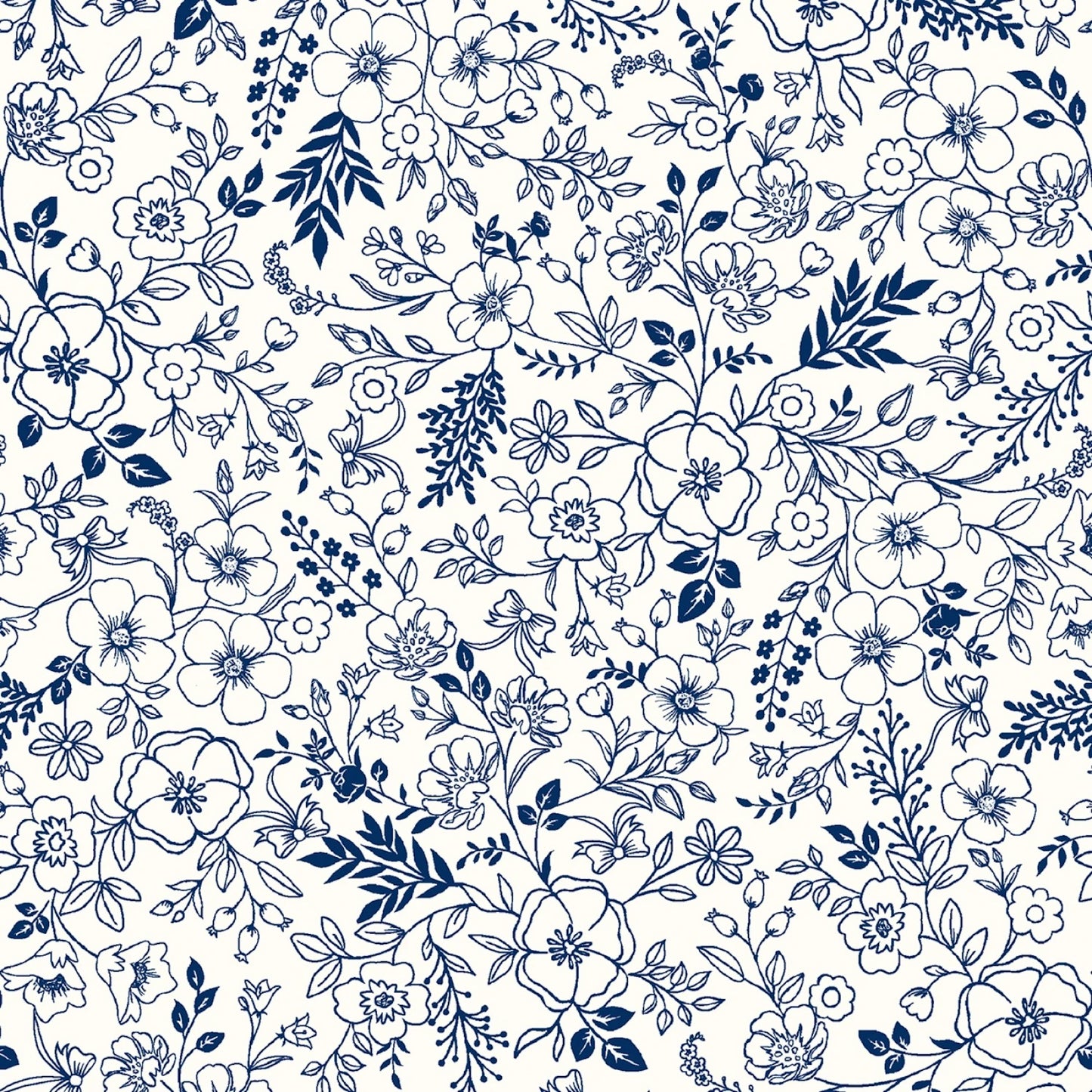Star Spangled Beauty- Navy Toile: Sold by the 1/2 yard