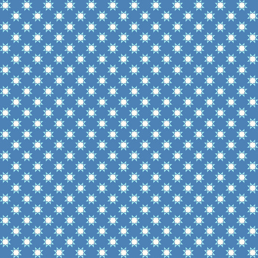 Star Spangled Beauty- Soft Blue Tiny Quilt Stars: Sold by the 1/2 yard