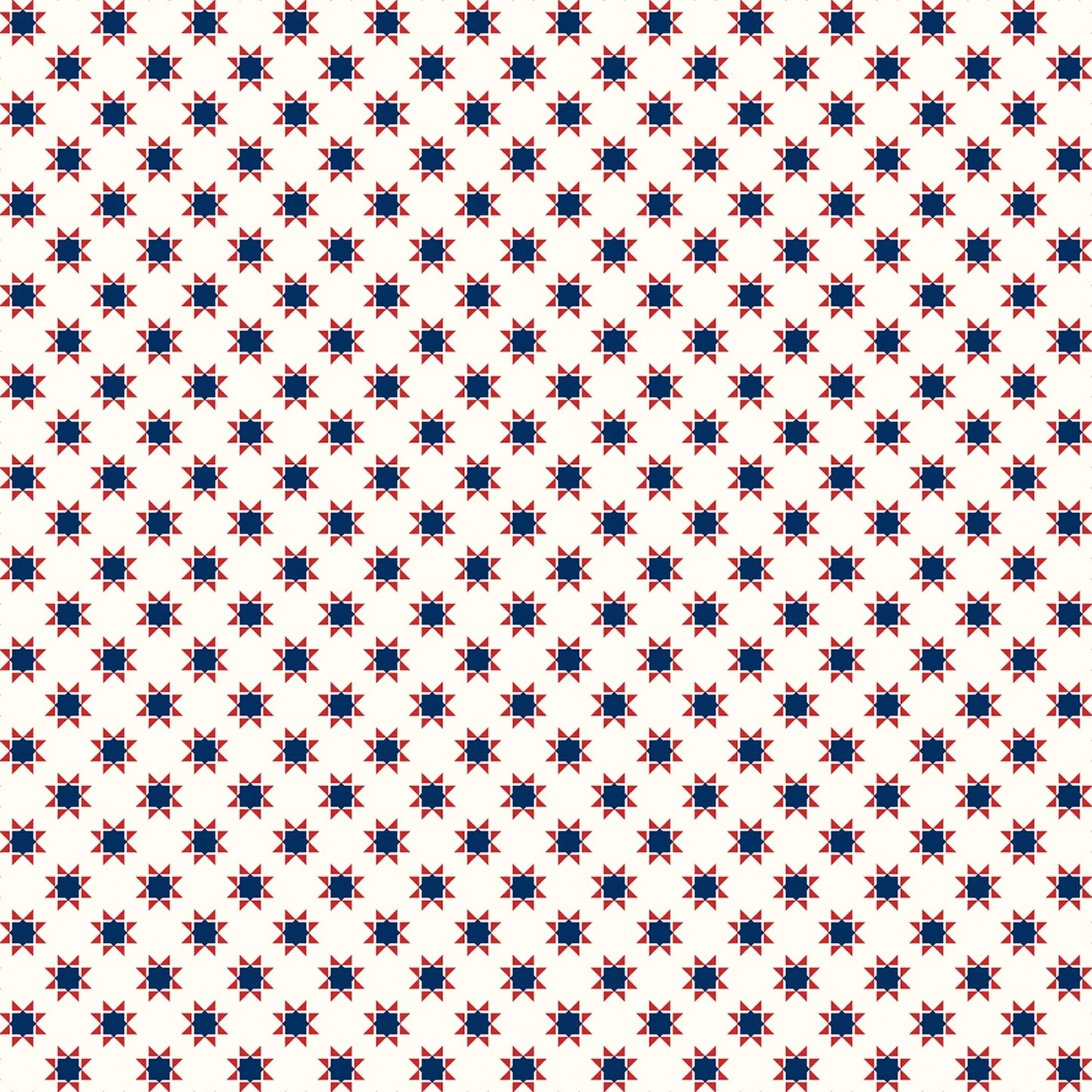 Star Spangled Beauty- Soft White Tiny Quilt Stars: Sold by the 1/2 yard