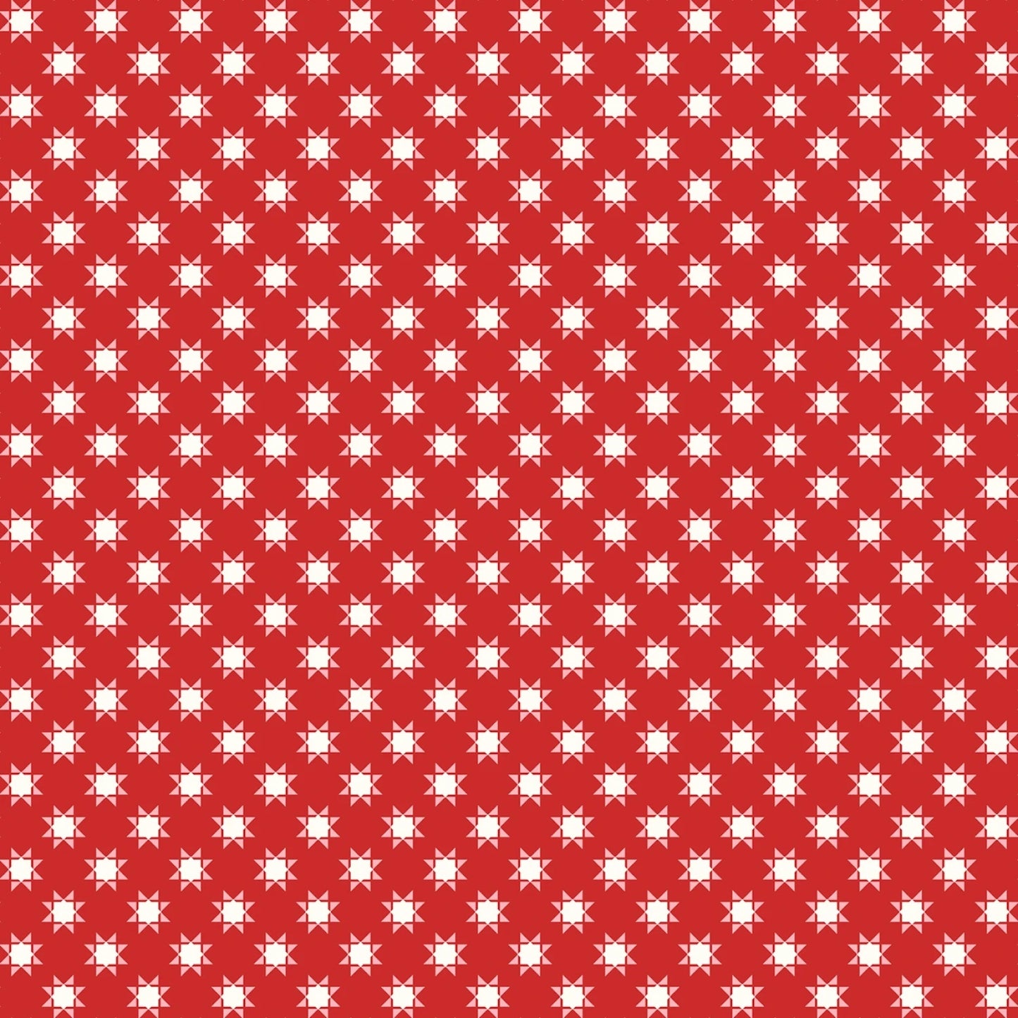 Star Spangled Beauty- Red Tiny Quilt Stars: Sold by the 1/2 yard