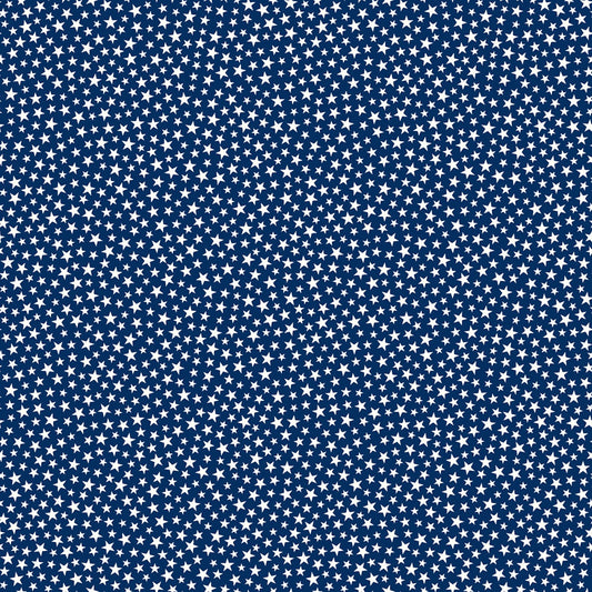 Star Spangled Beauty- Navy Sparkle Stars: Sold by the 1/2 yard