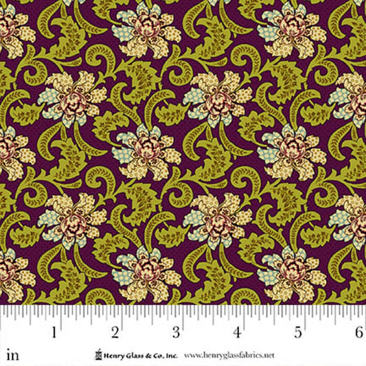 Flower Pot Prints- Plum Fancies & Foulards: Sold by the 1/2 yard