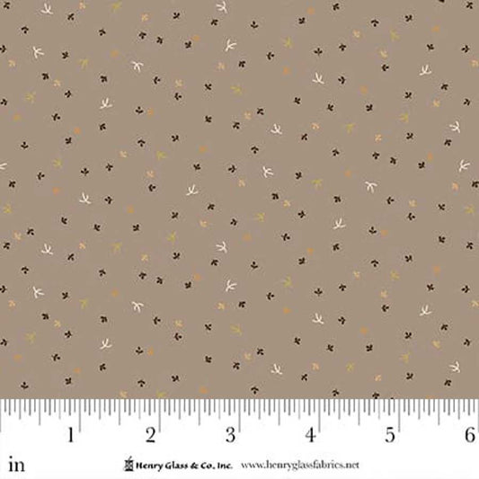 Flower Pot Prints- Gray Itty Bitty Sprouts: Sold by the 1/2 yard