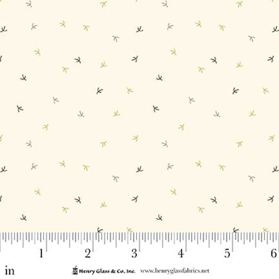 Flower Pot Prints- Cream Thistle Down: Sold by the 1/2 yard