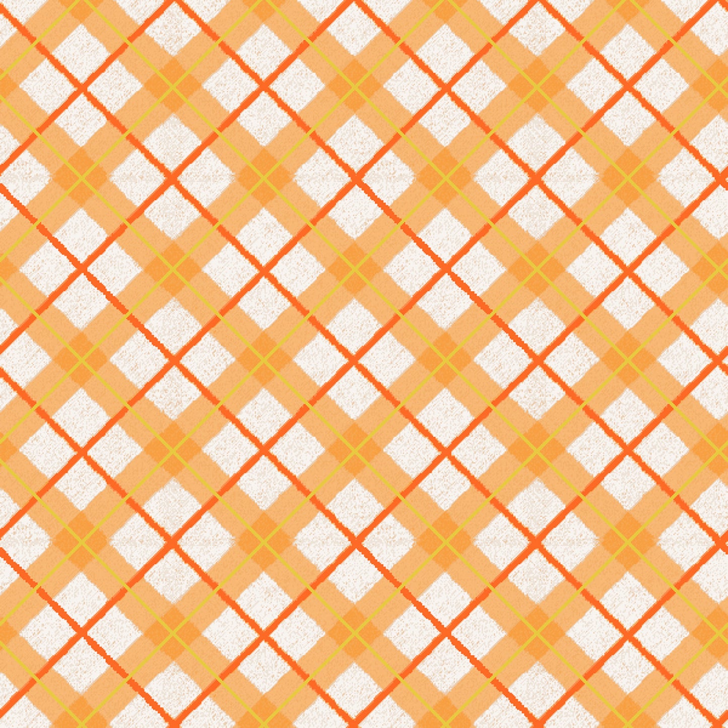 Pumpkin Kisses- Orange Diagonal Plaid Metallic: Sold by the 1/2 yard.