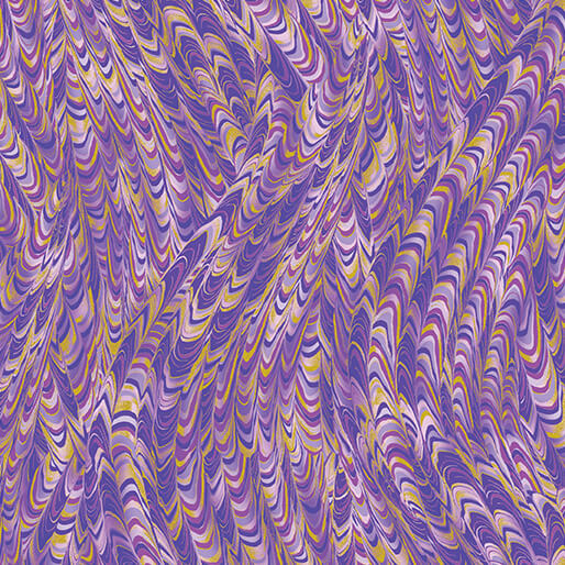 Metallic Impressions- Violet Metallic Marble Impressions: Sold By The 1/2 yard