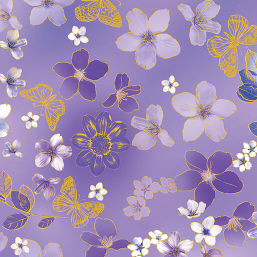 Metallic Impressions- Violet Metallic Ethereal Field: Sold By The 1/2 yard