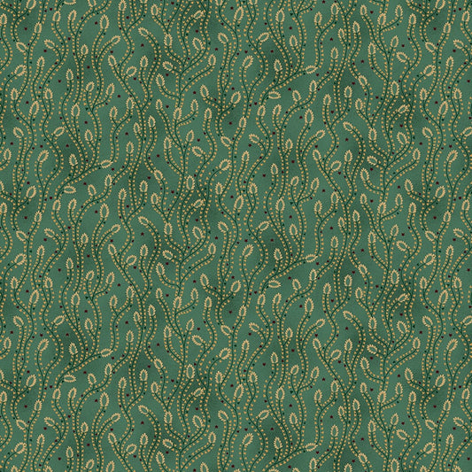 Scrap Basket Favorites- Turquoise Triangle Vines: Sold by the 1/2 yard