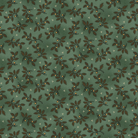 Scrap Basket Favorites- Blue Acorn Branches: Sold by the 1/2 yard