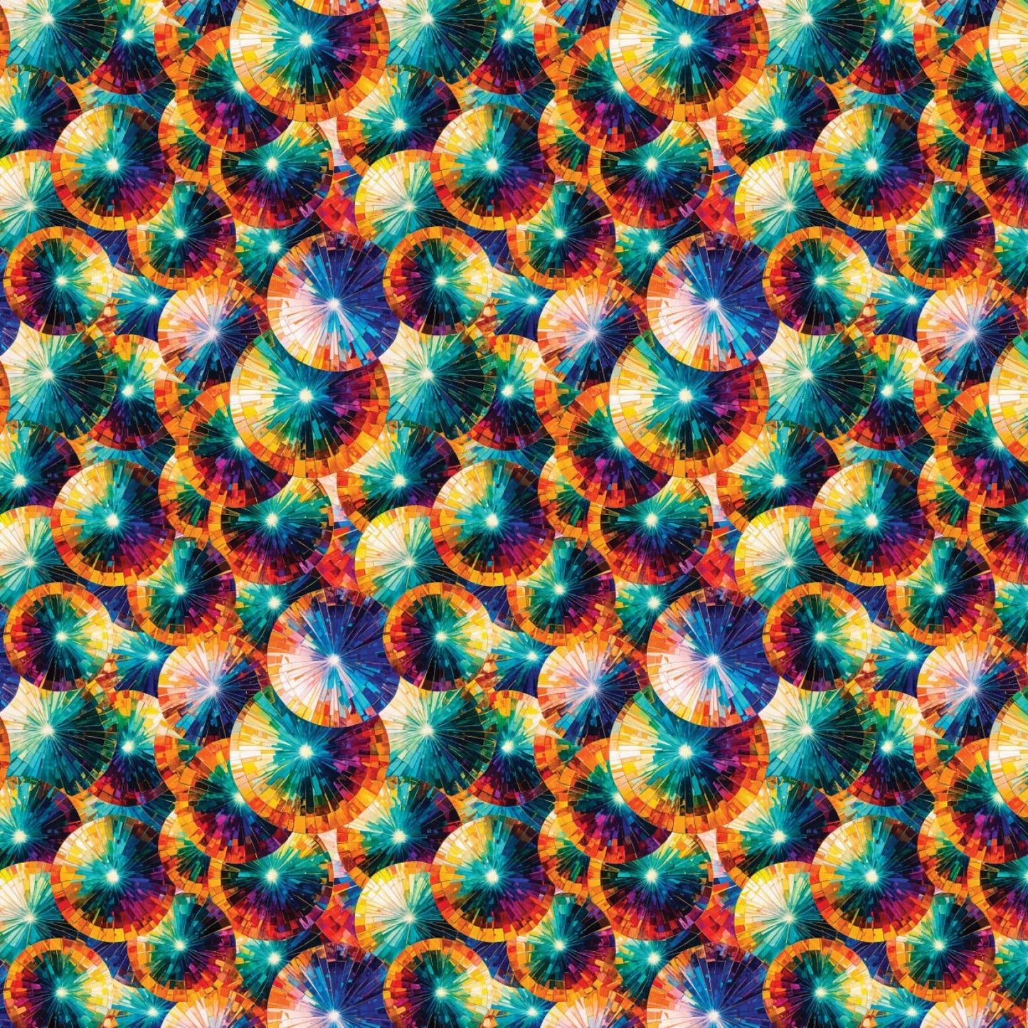 Kaleidoscope Collection- Multi Stained Glass Umbrellas: Sold by the 1/2 yard.