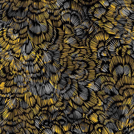 Circle of Butterflies- Yellow/Multi Fresca Pearl: Sold By The 1/2 Yard