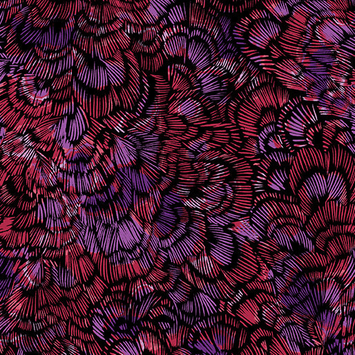 Circle of Butterflies- Purple/Multi Fresca Pearl: Sold By The 1/2 Yard