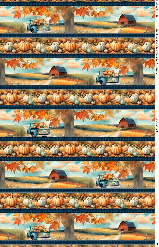 Glorious Fall- Multi Repeating Stripe: Sold by the 1/2 Yard
