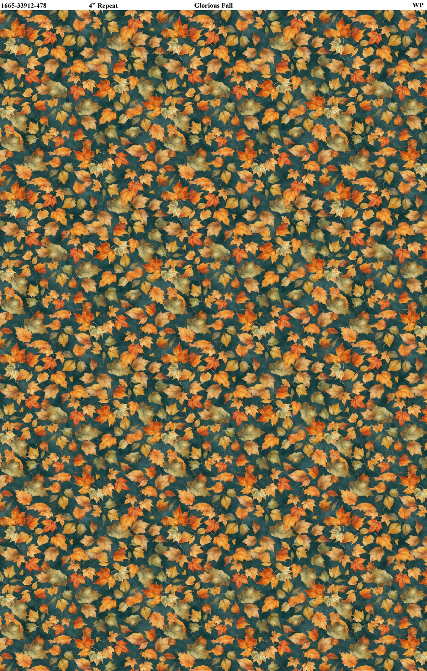 Glorious Fall- Blue Leaves: Sold by the 1/2 Yard
