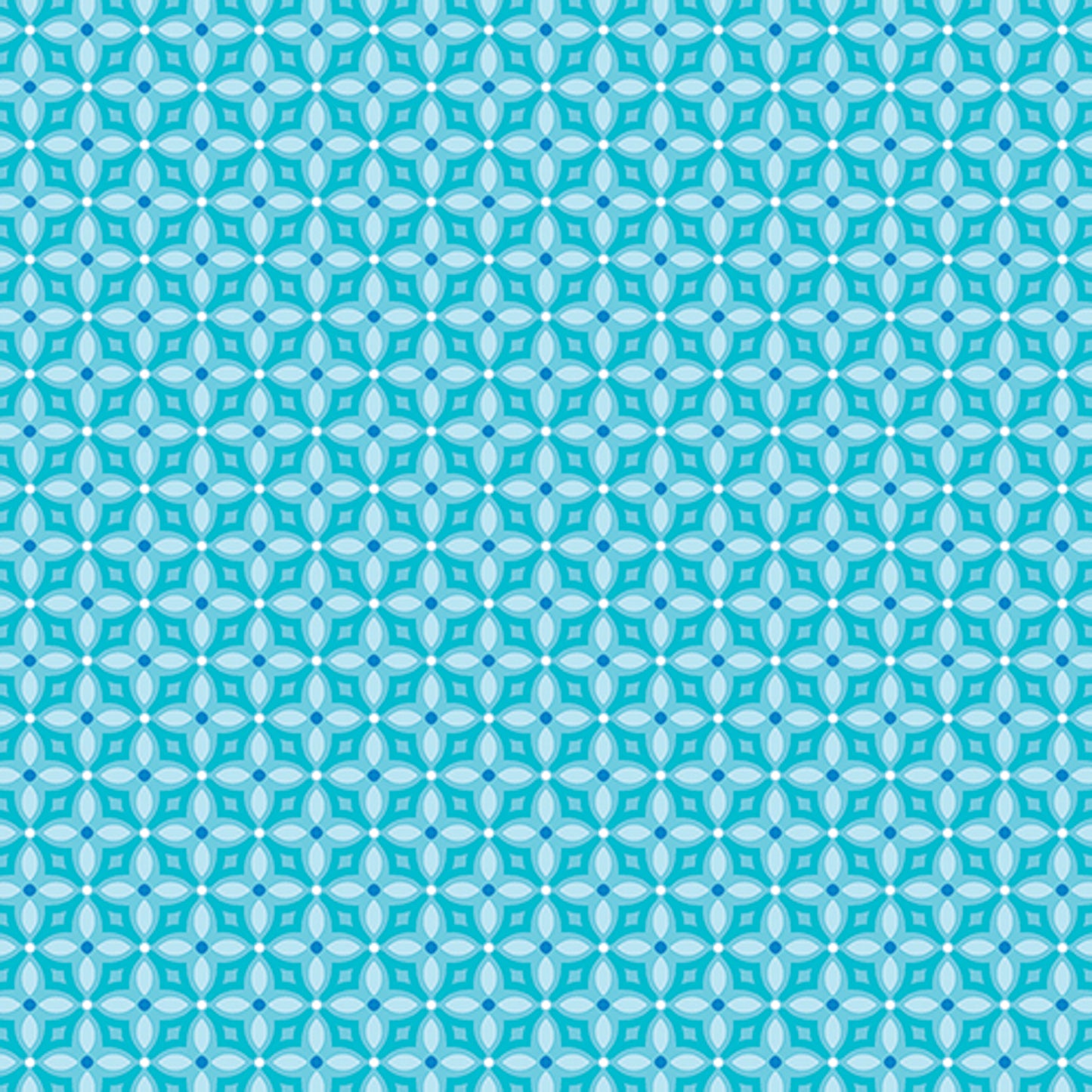 Flora and Fauna, Midnight- Aqua Diamonds: Sold By The 1/2 Yard