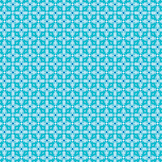 Flora and Fauna, Midnight- Aqua Diamonds: Sold By The 1/2 Yard