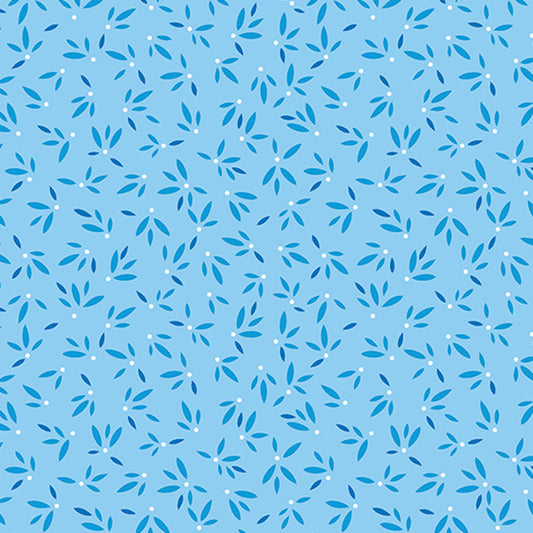 Flora and Fauna, Midnight- Sky Leaves: Sold By The 1/2 Yard