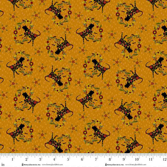 Pennyberry Farm- Orange Completely Catty: Sold by the 1/2 yard
