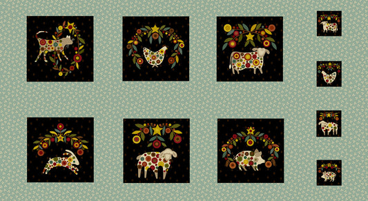 Pennyberry Farm- Multi Penny Farm Blocks Panel: Sold by the Panel