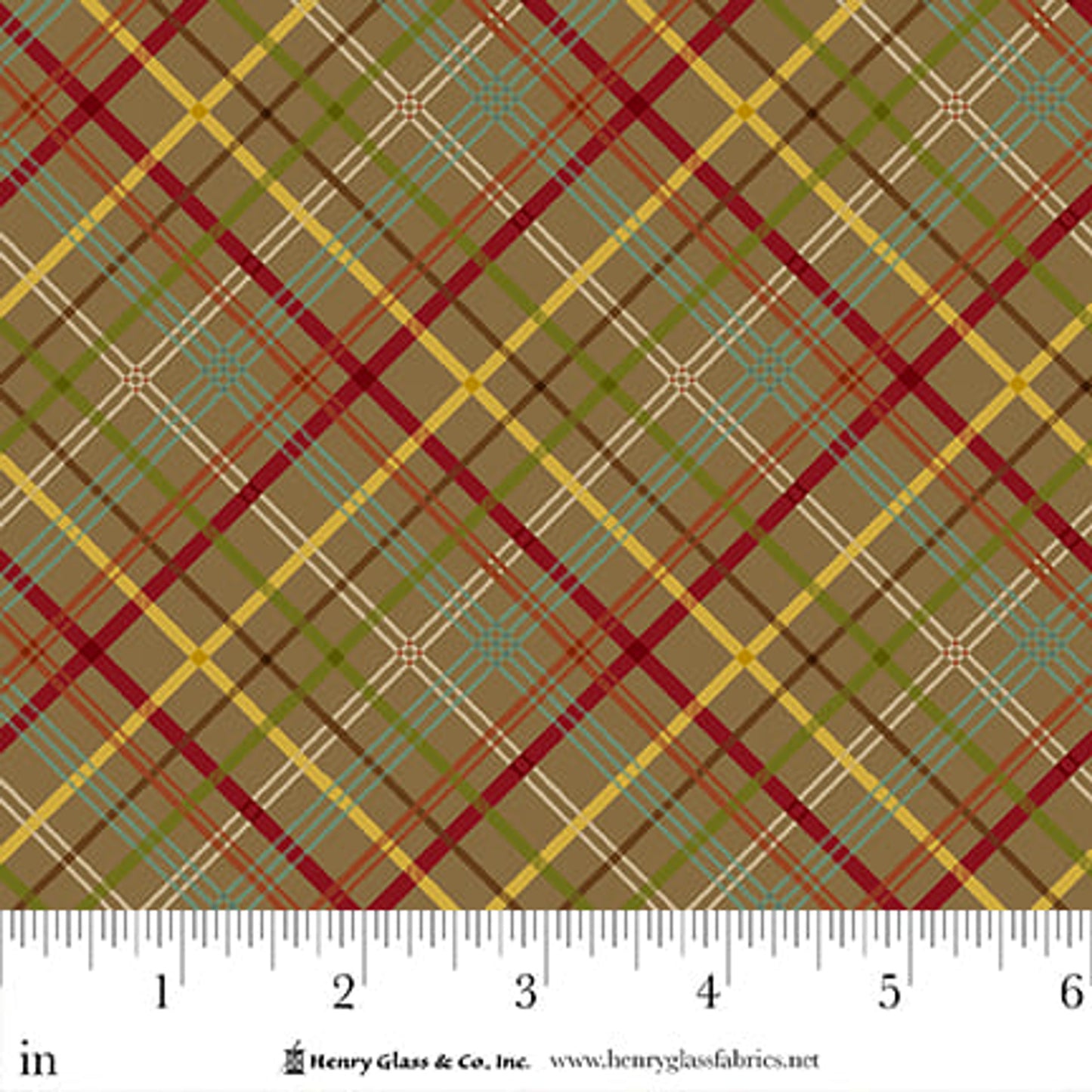 Pennyberry Farm- Brown Blooming Plaid: Sold by the 1/2 yard
